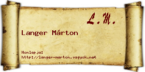 Langer Márton névjegykártya