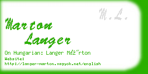 marton langer business card